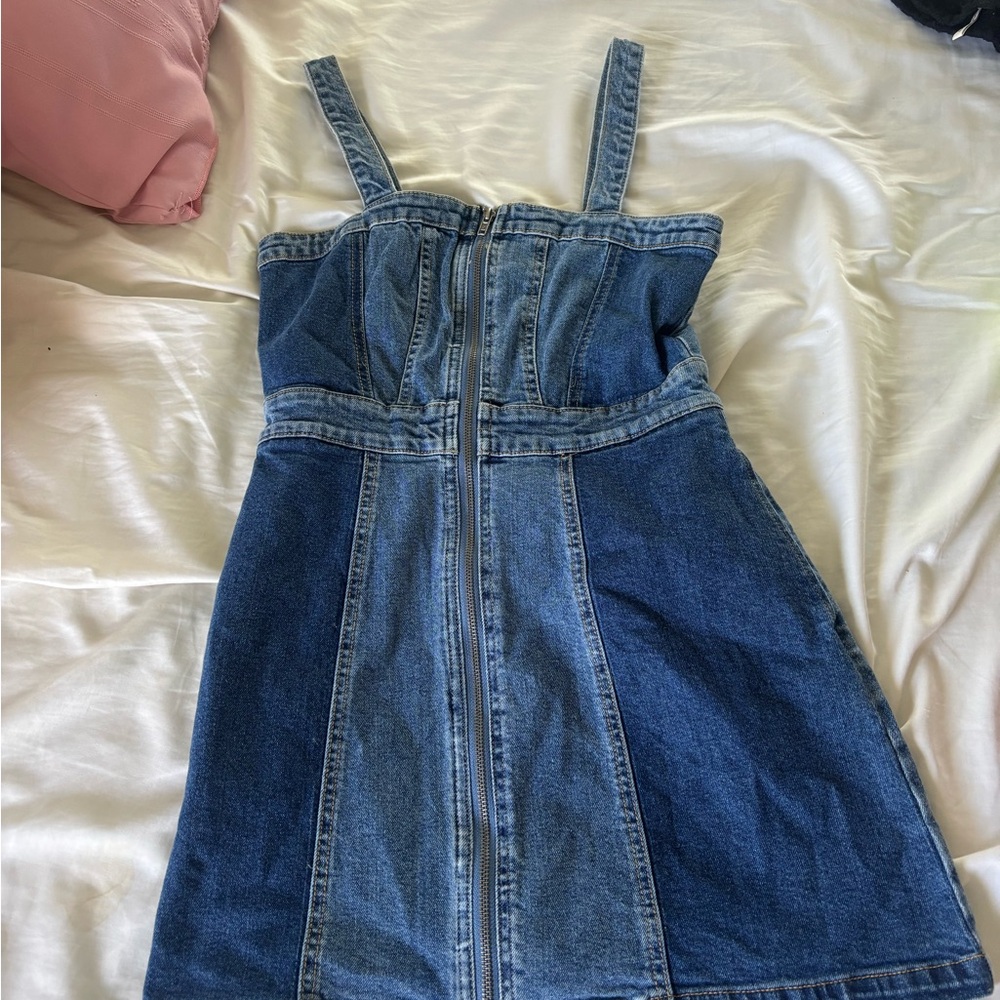wild fable Light and Medium Blue Two-Tone Denim Dress